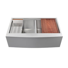 Swiss Madison Rivage 36 x 22 Dual Basin Apron Kitchen Workstation Sink - SM-KS787 - The Home Selection