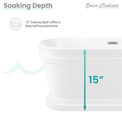 Swiss Madison Santorini 60" Freestanding Tub Glossy White - SM-FB591 - The Home Selection