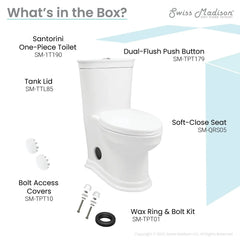 Swiss Madison Santorini One-Piece Elongated Toilet Dual-Flush 1.1/1.6 gpf - SM-1T190 - The Home Selection