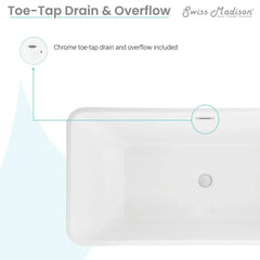 Swiss Madison St. Tropez 60" Freestanding Bathtub - SM-FB569 - The Home Selection