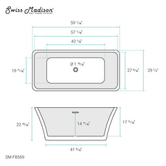 Swiss Madison St. Tropez 60" Freestanding Bathtub - SM-FB569 - The Home Selection