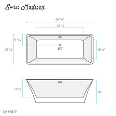 Swiss Madison St. Tropez 67" Freestanding Bathtub - SM-FB579 - The Home Selection