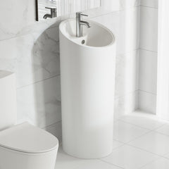Swiss Madison St. Tropez Circular One-Piece Pedestal Sink - SM-PS310 - The Home Selection