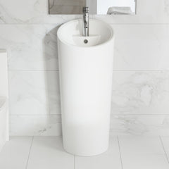 Swiss Madison St. Tropez Circular One-Piece Pedestal Sink - SM-PS310 - The Home Selection