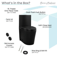 Swiss Madison St. Tropez One-Piece Elongated Toilet, 10" Rough-In 1.1/1.6 gpf - SM-1T274 - The Home Selection