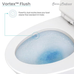 Swiss Madison St. Tropez One-Piece Elongated Toilet Vortex™ Dual-Flush 1.1/1.6 gpf - SM-1T254 - The Home Selection