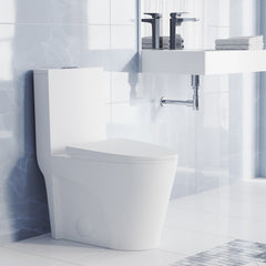 Swiss Madison St. Tropez One-Piece Elongated Toilet Vortex™ Dual-Flush 1.1/1.6 gpf - SM-1T254 - The Home Selection