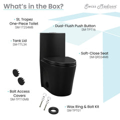 Swiss Madison St. Tropez One-Piece Elongated Toilet Vortex™ Dual-Flush 1.1/1.6 gpf - SM-1T254 - The Home Selection