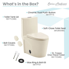 Swiss Madison St. Tropez One-Piece Elongated Toilet Vortex™ Dual-Flush 1.1/1.6 gpf - SM-1T254 - The Home Selection