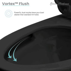 Swiss Madison St. Tropez One-Piece Elongated Toilet Vortex™ Side Flush 1.28 gpf in Matte Black - SM-1T253MB - The Home Selection