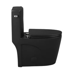 Swiss Madison St. Tropez One-Piece Elongated Toilet Vortex™ Side Flush 1.28 gpf in Matte Black - SM-1T253MB - The Home Selection
