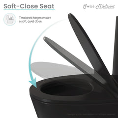 Swiss Madison St. Tropez One-Piece Elongated Toilet Vortex™ Side Flush 1.28 gpf in Matte Black - SM-1T253MB - The Home Selection