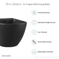 Swiss Madison St. Tropez Wall Hung Bidet - SM-BD226 - The Home Selection