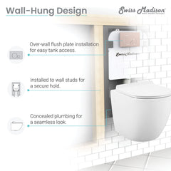 Swiss Madison St. Tropez Wall-Hung Elongated Toilet Bowl - SM-WT449 - The Home Selection