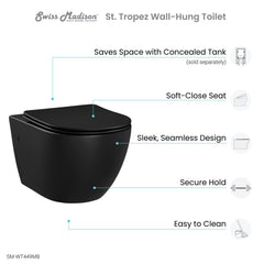 Swiss Madison St. Tropez Wall-Hung Elongated Toilet Bowl - SM-WT449 - The Home Selection