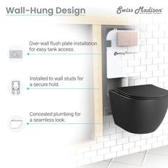 Swiss Madison St. Tropez Wall-Hung Elongated Toilet Bowl - SM-WT449 - The Home Selection