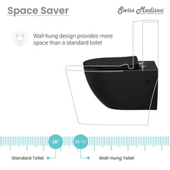 Swiss Madison St. Tropez Wall-Hung Elongated Toilet Bowl - SM-WT449 - The Home Selection