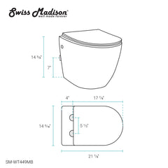 Swiss Madison St. Tropez Wall-Hung Elongated Toilet Bowl - SM-WT449 - The Home Selection