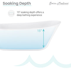 Swiss Madison Sublime 67" Single Slipper Freestanding Bathtub - SM-FB573 - The Home Selection