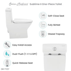 Swiss Madison Sublime II One-Piece Round Toilet Dual-Flush 1.1/1.6 gpf - SM-1T257 - The Home Selection