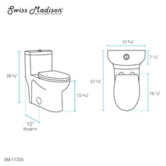 Swiss Madison Sublime One-Piece Elongated Toilet Dual-Flush 1.1/1.6 gpf - SM-1T205 - The Home Selection