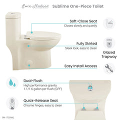 Swiss Madison Sublime One-Piece Elongated Toilet Dual-Flush 1.1/1.6 gpf - SM-1T205 - The Home Selection