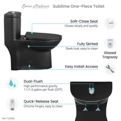 Swiss Madison Sublime One-Piece Elongated Toilet Dual-Flush 1.1/1.6 gpf - SM-1T205 - The Home Selection