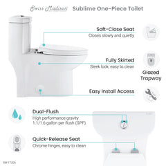 Swiss Madison Sublime One-Piece Elongated Toilet Dual-Flush 1.1/1.6 gpf - SM-1T205 - The Home Selection