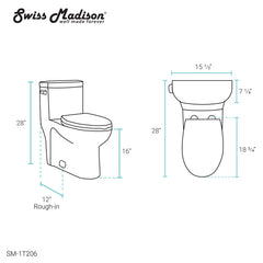 Swiss Madison Sublime One-Piece Elongated Toilet Side Flush 1.28 gpf - SM-1T206 - The Home Selection