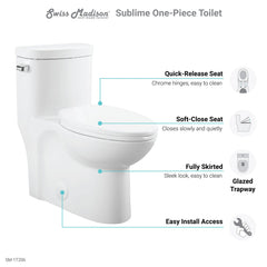 Swiss Madison Sublime One-Piece Elongated Toilet Side Flush 1.28 gpf - SM-1T206 - The Home Selection