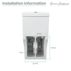Swiss Madison Sublime One Piece Elongated Toilet with Touchless Retrofit Dual Flush 1.1/1.6 gpf ﻿- SM-1TK205 - The Home Selection