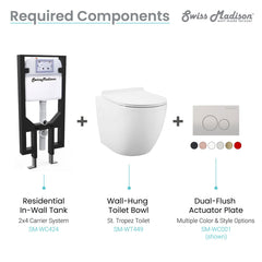 Swiss Madison Swiss Madison St. Tropez Wall Hung Toilet Bundle (SM-WT449, SM-WC424, SM-WC001C) - SM-WK449 - The Home Selection