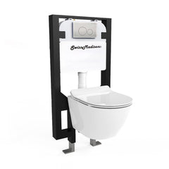 Swiss Madison Swiss Madison St. Tropez Wall Hung Toilet Bundle (SM-WT449, SM-WC424, SM-WC001C) - SM-WK449 - The Home Selection