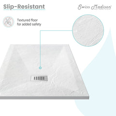 Swiss Madison Terre B Series 48" x 32" Reversible Drain Shower Base - SM-SB557 - The Home Selection