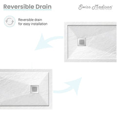 Swiss Madison Terre B Series 48" x 32" Reversible Drain Shower Base - SM-SB557 - The Home Selection