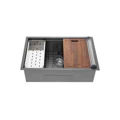 Swiss Madison Tourner 30" x 19" Stainless Steel, Single Basin, Undermount Kitchen Workstation Sink- SM-KU800 - The Home Selection