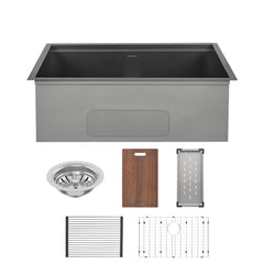 Swiss Madison Tourner 30" x 19" Stainless Steel, Single Basin, Undermount Kitchen Workstation Sink- SM-KU800 - The Home Selection