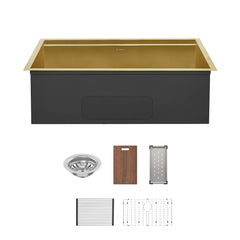 Swiss Madison Tourner 32" x 19" Stainless Steel, Single Basin, Undermount Kitchen Workstation Sink - SM-KU801 - The Home Selection