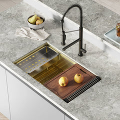 Swiss Madison Tourner 32" x 19" Stainless Steel, Single Basin, Undermount Kitchen Workstation Sink - SM-KU801 - The Home Selection