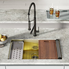 Swiss Madison Tourner 32" x 19" Stainless Steel, Single Basin, Undermount Kitchen Workstation Sink - SM-KU801 - The Home Selection