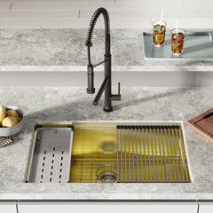 Swiss Madison Tourner 32" x 19" Stainless Steel, Single Basin, Undermount Kitchen Workstation Sink - SM-KU801 - The Home Selection