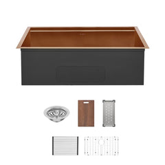 Swiss Madison Tourner 32" x 19" Stainless Steel, Single Basin, Undermount Kitchen Workstation Sink - SM-KU801 - The Home Selection