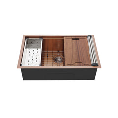 Swiss Madison Tourner 32" x 19" Stainless Steel, Single Basin, Undermount Kitchen Workstation Sink - SM-KU801 - The Home Selection