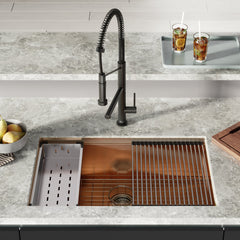 Swiss Madison Tourner 32" x 19" Stainless Steel, Single Basin, Undermount Kitchen Workstation Sink - SM-KU801 - The Home Selection