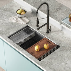 Swiss Madison Tourner 32" x 19" Stainless Steel, Single Basin, Undermount Kitchen Workstation Sink - SM-KU801 - The Home Selection