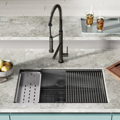 Swiss Madison Tourner 32" x 19" Stainless Steel, Single Basin, Undermount Kitchen Workstation Sink - SM-KU801 - The Home Selection