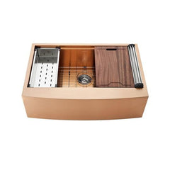 Swiss Madison Tourner 33" x 22" Stainless Steel, Single Basin, Farmhouse Kitchen Workstation Sink with Apron - SM-KS28 - The Home Selection
