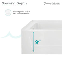 Swiss Madison Virage 60" x 30" Left or Right Hand Drain Alcove Bathtub with Apron - SM-AB58 - The Home Selection