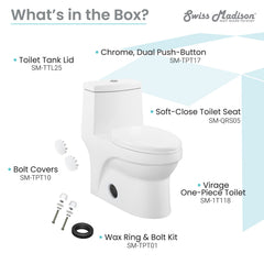 Swiss Madison Virage One-Piece Elongated Toilet Vortex™ Dual-Flush 1.1/1.6 gpf - SM-1T118 - The Home Selection