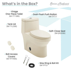 Swiss Madison Virage One-Piece Elongated Toilet Vortex™ Dual-Flush 1.1/1.6 gpf - SM-1T118 - The Home Selection